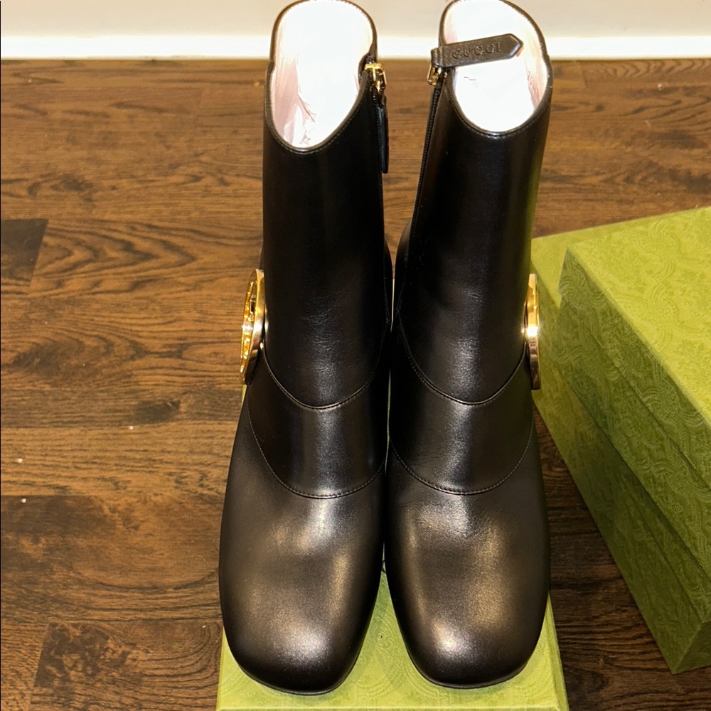 Elegant Black Leather Ankle Boots